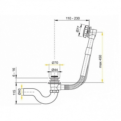 Слив перелив Timo 8003/02 антик