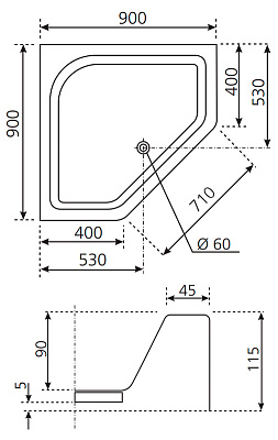 Поддон для душа Novellini Victory P 90x90 см