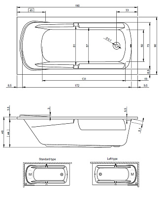 Акриловая ванна RIHO Future XL 190