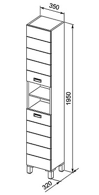 Шкаф-пенал Aquanet Сити белый