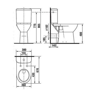 Чаша для унитаза-компакта Jika Olymp 8.2361.6