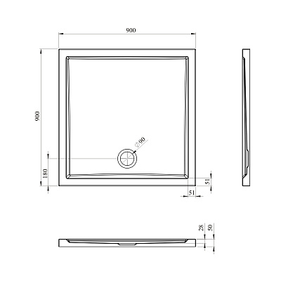 Поддон для душа Lavinia Boho One 90x90 37014900