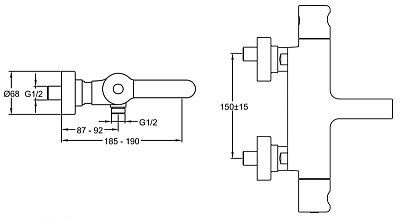 Смеситель Jacob Delafon Singulier E10870-CP для ванны с душем