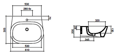 Раковина Disegno Ceramica Weg 455-1