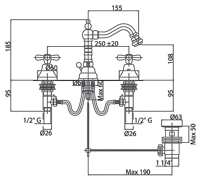 Смеситель Caprigo Bristol 21-031-vot для биде