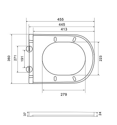 Сиденье для унитаза WONZON & WOGHAND, Черный матовый WW-S2210-MB