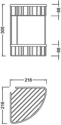 Полка угловая двойная Timo Nelson 150082/00 хром