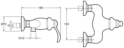 Смеситель Jacob Delafon Fairfax E71095-CP для душа