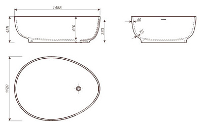 Ванна из литьевого мрамора Romance Collection Kellie 149x112