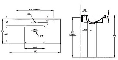 Раковина Jacob Delafon Odeon Up E4731