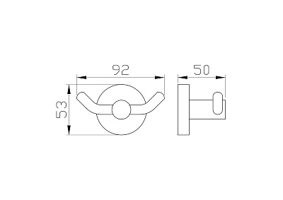 Двойной крючок для ванной WONZON & WOGHAND EASY, Хром WW-8125