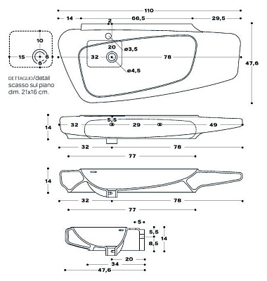 Раковина Disegno Ceramica Fluid 575-1