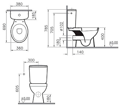 Унитаз напольный Normus Facelift 9705B003-7201
