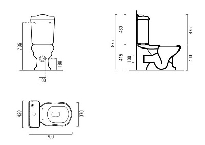 Чаша для унитаза-компакта GSI Old Antea 561611