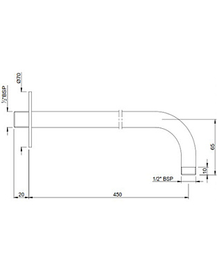 Кронштейн Jaquar Shower SHA-CHR-479L450