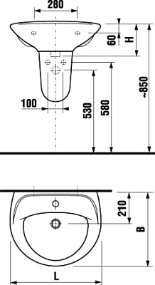 Раковина Jika Lyra 55 1427.1