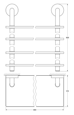 Полка Ellux Elegance ELE 051 4-х ярусная, 80 см
