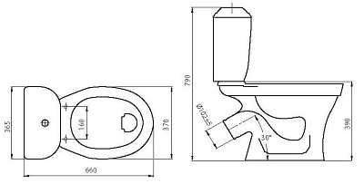 Унитаз-компакт Santeri Виктория косой выпуск