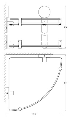Полка Artwelle Harmonie HAR 040 2-х ярусная угловая