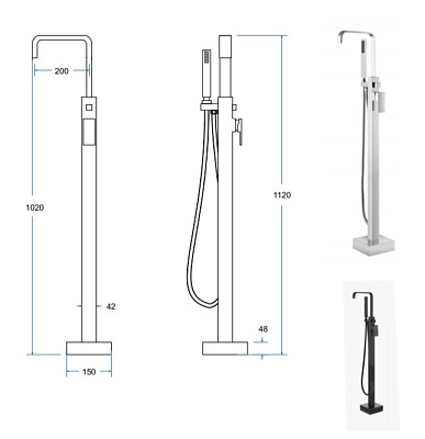 Смеситель напольный BESCO Modern I хром