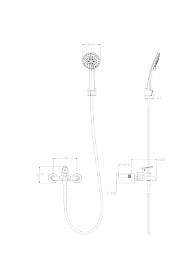 Смеситель для ванны с душем WONZON & WOGHAND, Черный матовый WW-4530-MB