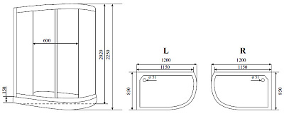 Душевая кабина Timo Standard T-1102 L