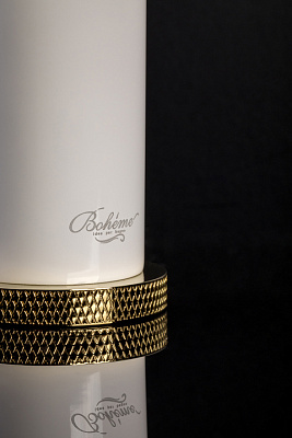 Смеситель Boheme STICK для умыв. выс. WHITE TOUCH GOLD (комплект) 122-WG.2