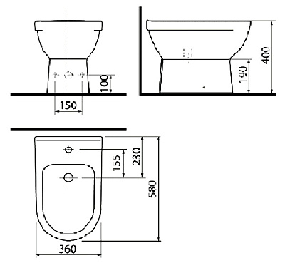 Биде напольное Jika Mio 3271.2