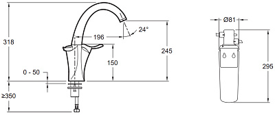 Смеситель Jacob Delafon Carafe E18865-VS для кухонной мойки