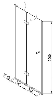 Душевая дверь в нишу Kolpa San Terra flat TV/S 90