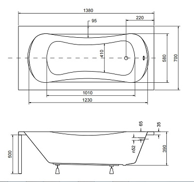 Акриловая ванна BESCO Aria 140