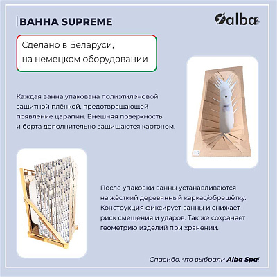 Акриловая ванна Alba Spa Supreme 180х80 ВПР041000100