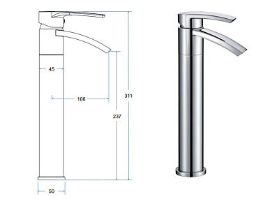 Смеситель на раковину BESCO Decco I черный матовый