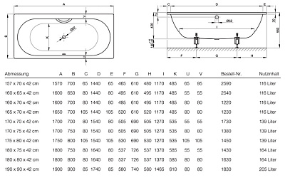 Стальная ванна Bette Starlet 1830 1GR PLUS AR