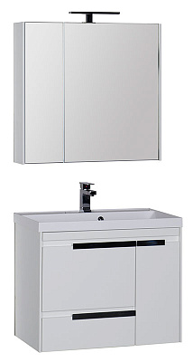 Тумба с раковиной Aquanet Тиволи 80 белая