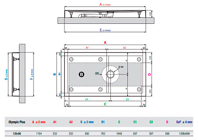 Поддон для душа Novellini Olympic Plus 120x90 см White высокий