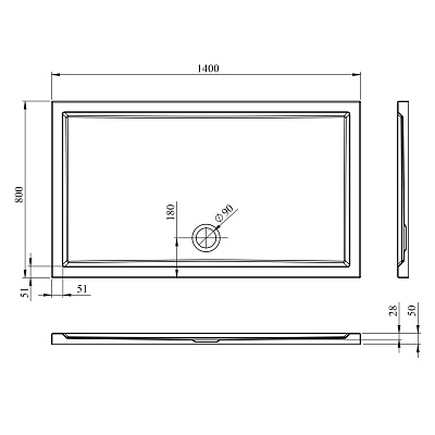 Поддон для душа Lavinia Boho One 140x80 3701914S с сифоном