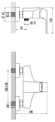 Смеситель Lemark Unit LM4503C для душа