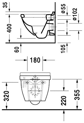 Унитаз подвесной Duravit Starck 3 2227090000
