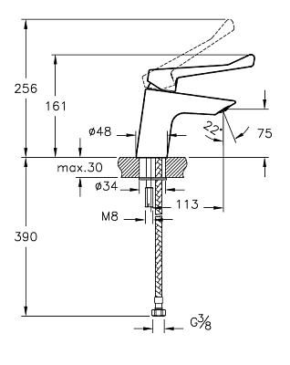 Смеситель для раковины VitrA AquaMed Solid S A42484EXP
