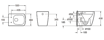 Приставной унитаз Lavinia Boho Aveo Rimless 3306003R