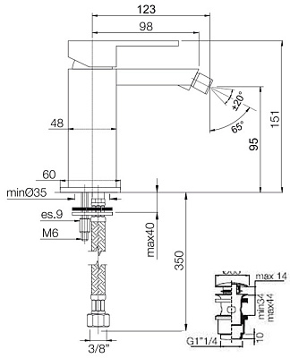 Смеситель Fima Carlo Frattini Brick F3512CR для биде