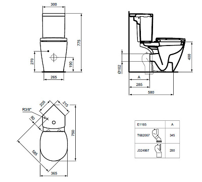 Унитаз-компакт Ideal Standard Connect E042901