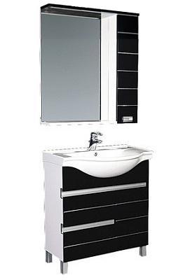 Тумба с раковиной Aquanet Доминика 80 черная