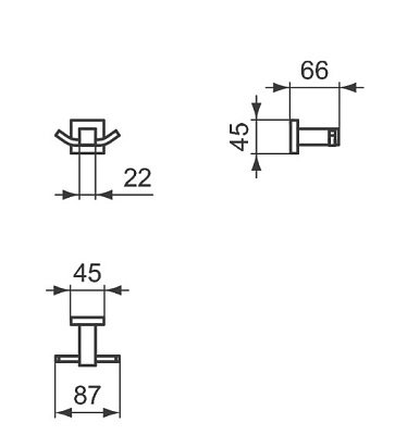 Крючок Ideal Standard Iom Square E2193AA двойной