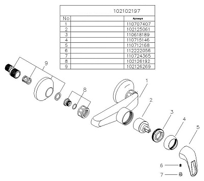 Смеситель E.C.A. Mix sl 102102197 для душа
