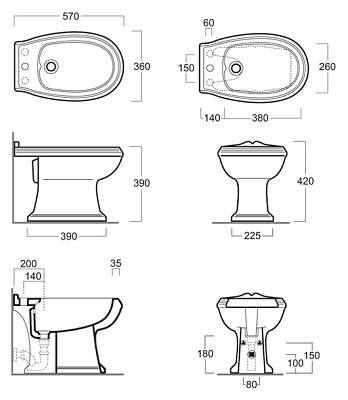 Биде напольное Simas Arcade AR 823