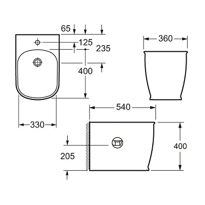 Биде напольное BelBagno Prado BB10150B