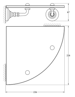 Полка 3SC Stilmar STI 018 угловая, хром