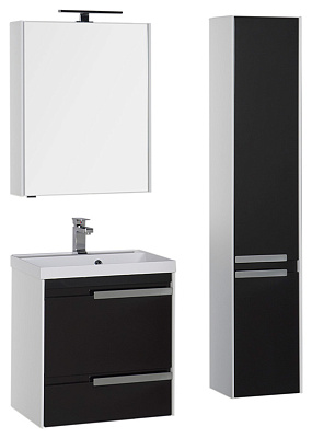 Тумба с раковиной Aquanet Тиволи 60 черная